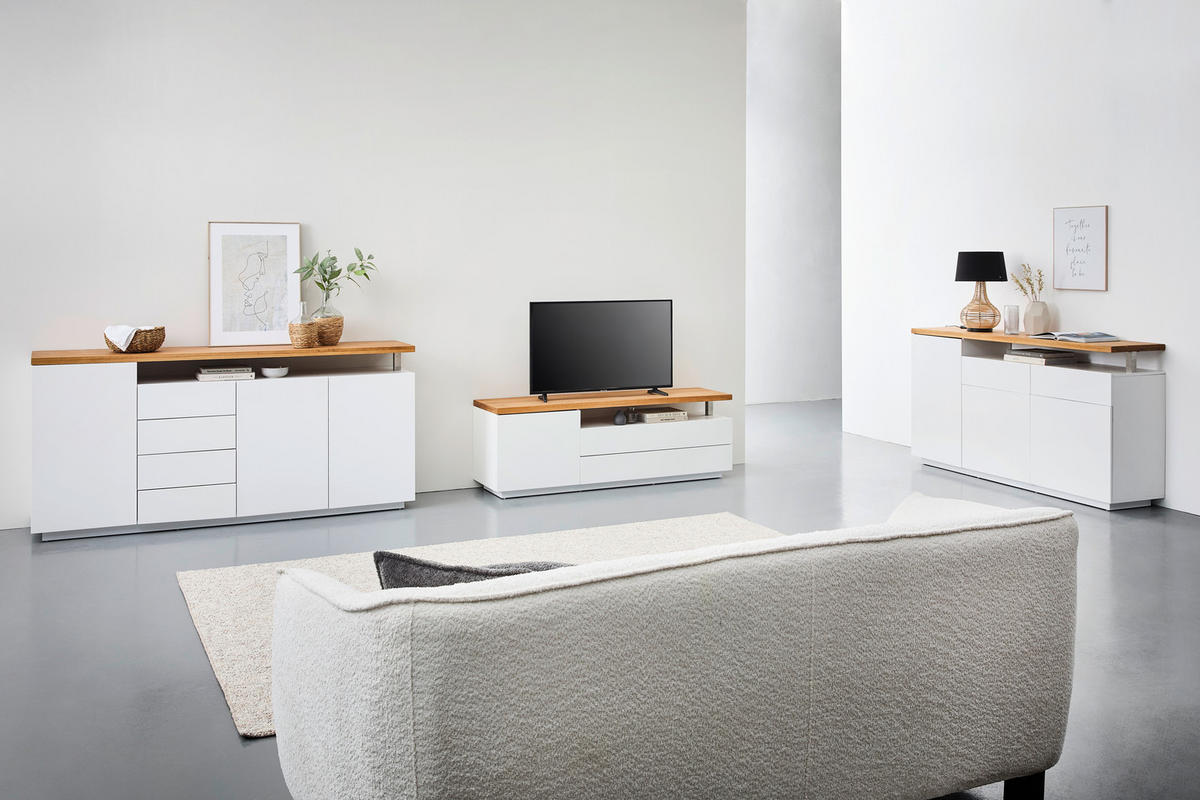 SIDEBOARD 170/92/41,5 cm  in Weiss, Eichefarben  - Weiss/Eichefarben, Konventionell, Holz/Holzwerkstoff (170/92/41,5cm) - Novel
