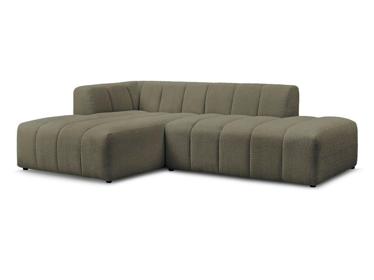 ECKSOFA  ANNECY Grün Bouclé  - Schwarz/Grün, MODERN, Kunststoff/Textil (170/262cm)