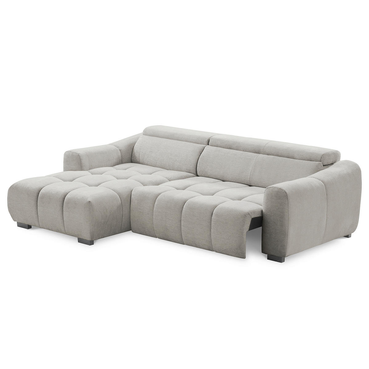 ECKSOFA  Webstoff Greige  - Greige/Schwarz, Design, Kunststoff/Textil (177/274cm) - Livetastic