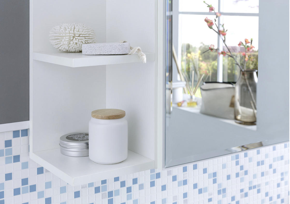 SPIEGELSCHRANK 80/64,5/20 cm  - Weiss, Konventionell, Glas/Holzwerkstoff (80/64,5/20cm) - MID.YOU