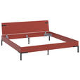 BETT 200/200 cm,  in Rot, Koralle  - Koralle/Rot, Design, Metall (200/200cm) - Xora