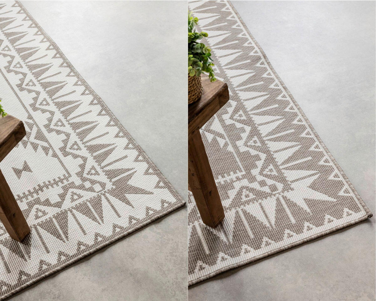 OUTDOORTEPPICH 200/290 cm Gemini Weiß, Cappuccino  - Weiß/Cappuccino, Design, Kunststoff/Textil (200/290cm) - Elle Decoration