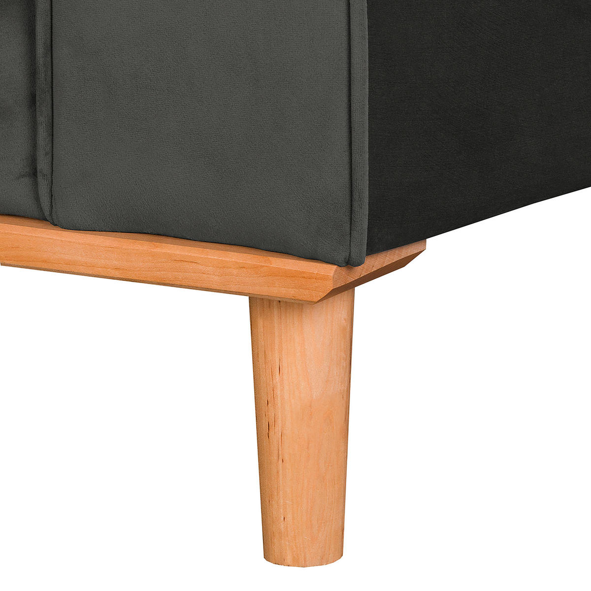 3-SITZER-SOFA Mikrofaser Dunkelgrau  - Wengefarben/Dunkelgrau, Design, Holz/Textil (193/86/87cm) - Livetastic