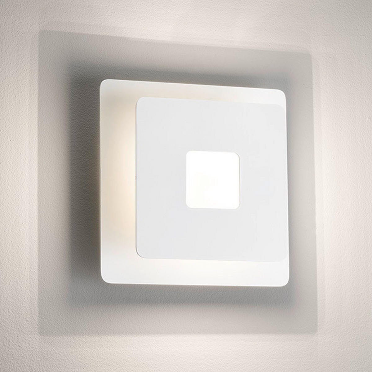 LED-WANDLEUCHTE - Weiss, Design, Metall (18/18cm) - Fischer & Honsel
