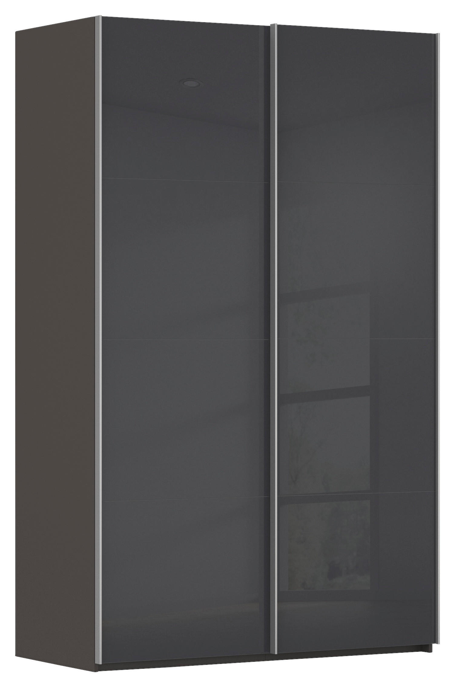 SCHWEBETÜRENSCHRANK 137/223/68 cm 2-türig Schwarz, Weiß  - Alufarben/Schwarz, Design, Glas/Holzwerkstoff (137/223/68cm) - Xora