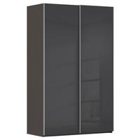 SCHWEBETÜRENSCHRANK 137/223/68 cm 2-türig Schwarz, Weiß  - Alufarben/Schwarz, Design, Glas/Holzwerkstoff (137/223/68cm) - Xora