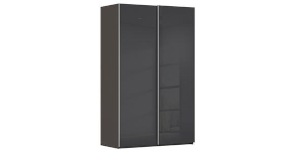SCHWEBETÜRENSCHRANK 137/223/68 cm 2-türig Schwarz, Weiß  - Alufarben/Schwarz, Design, Glas/Holzwerkstoff (137/223/68cm) - Xora
