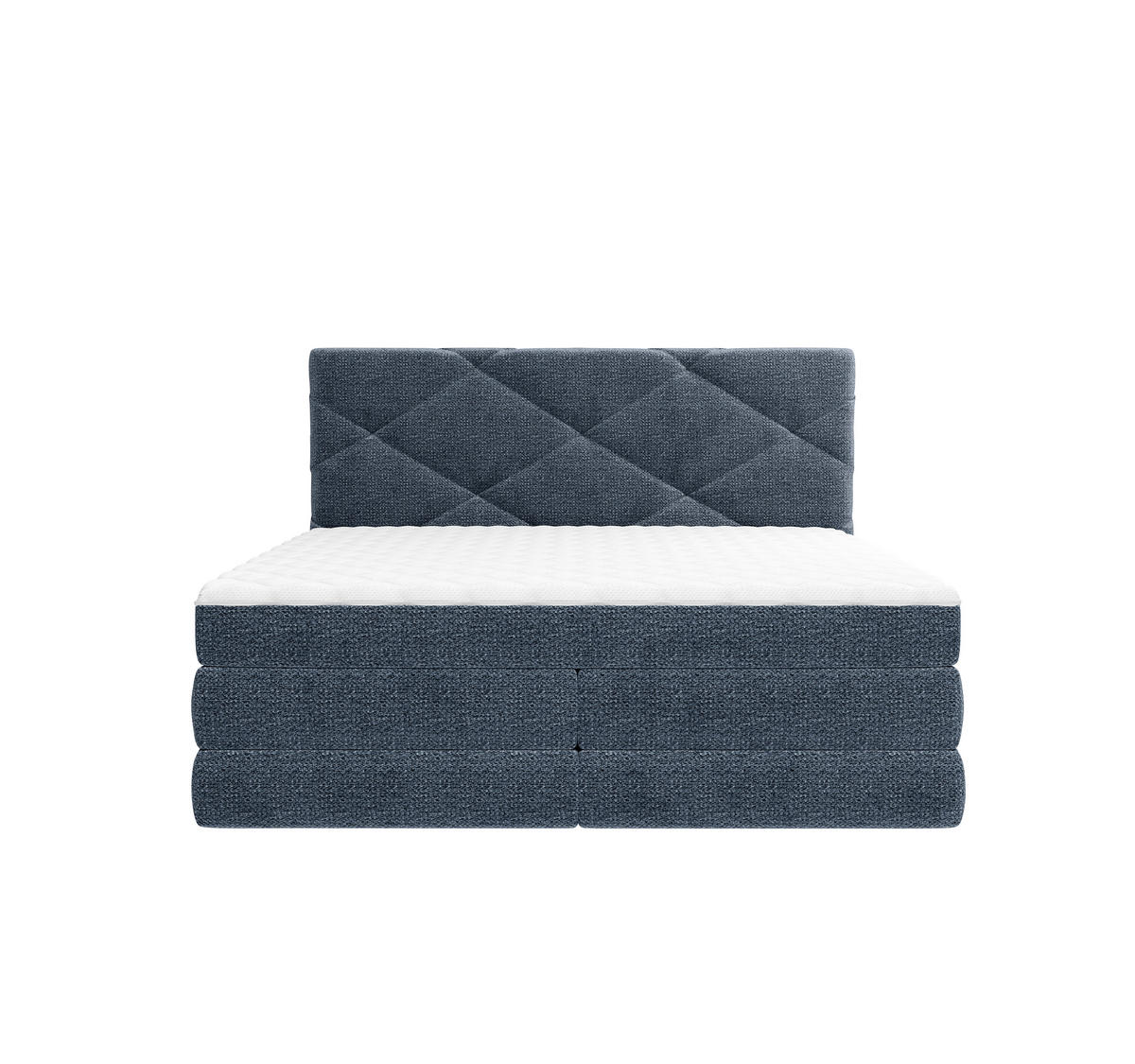 BOXSPRINGBETT 180/200 cm,  in Dunkelblau, Bettkasten, Matratzen, H2 + H3 = mittel + fest  - Schwarz/Dunkelblau, KONVENTIONELL, Kunststoff/Textil (180/200cm) - Carryhome
