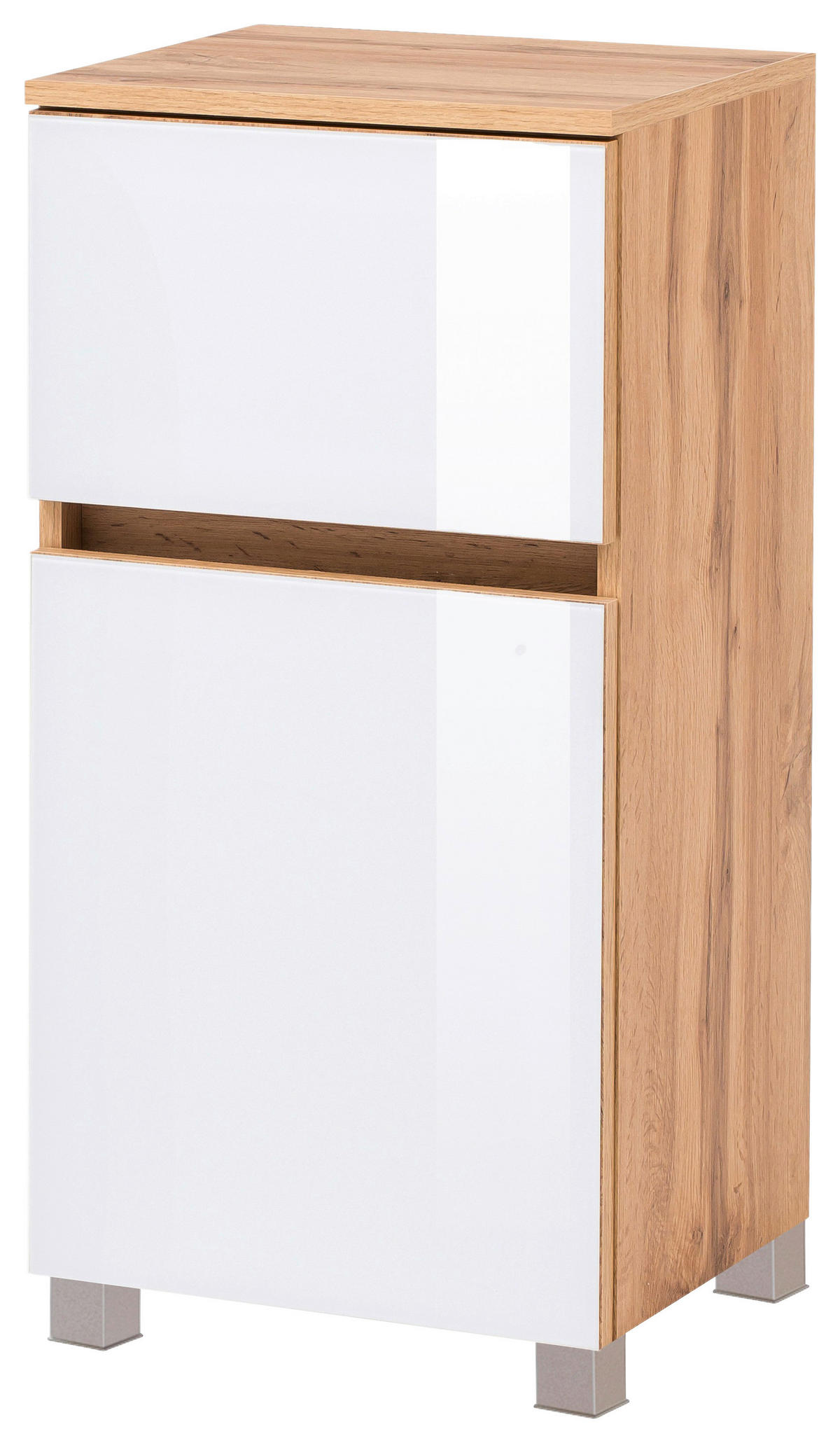 UNTERSCHRANK 40/79/35 cm   - Eichefarben/Silberfarben, KONVENTIONELL, Glas/Holzwerkstoff (40/79/35cm) - Held