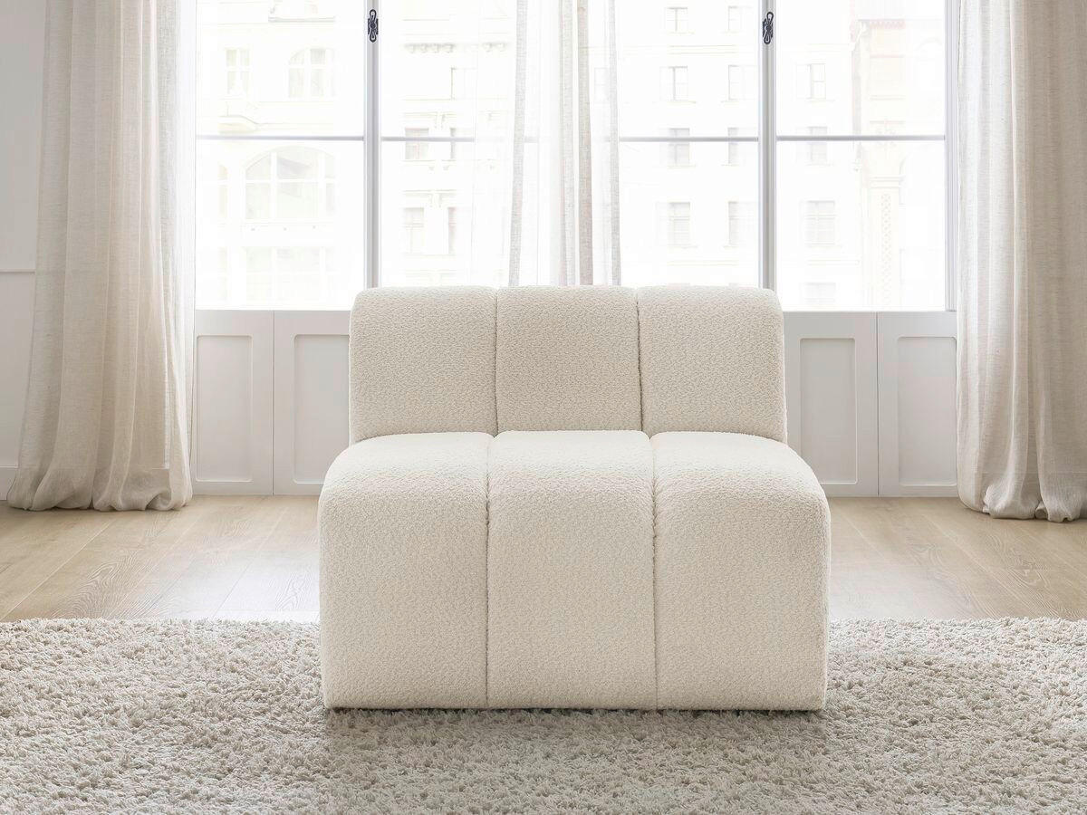 SOFAELEMENT ANNECY Bouclé Beige  - Beige/Schwarz, MODERN, Kunststoff/Textil (91/72/91cm)