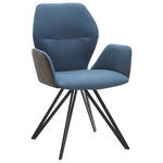 ARMLEHNSTUHL  in Eisen Webstoff, Mikrofaser  - Blau/Anthrazit, Design, Textil/Metall (62/91/59cm) - Valnatura