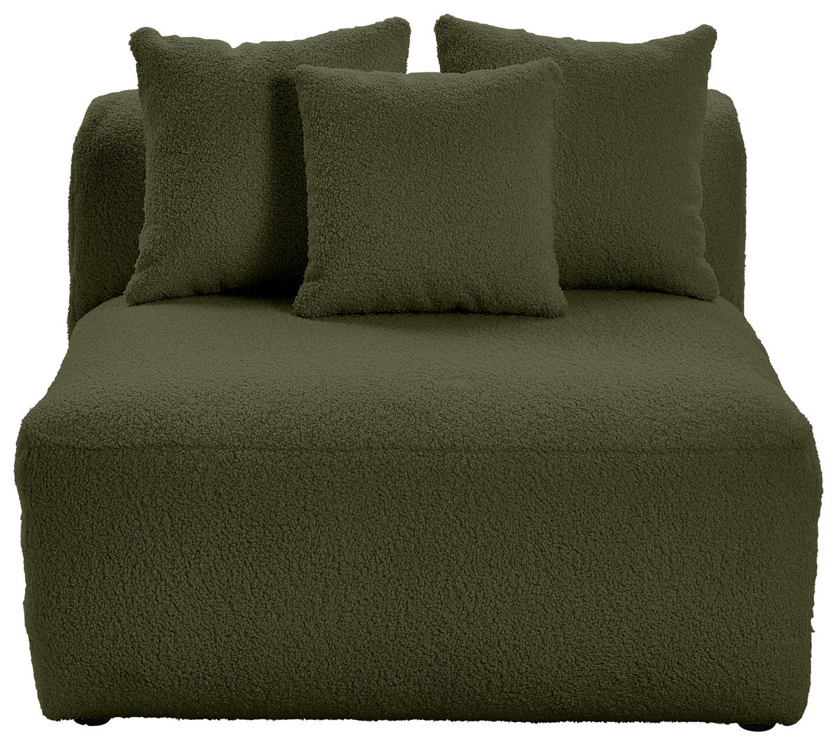 SOFAELEMENT BLOOM Flachgewebe, Teddystoff Olivgrün  - Olivgrün, Trend, Textil (100/70/122cm) - Livetastic