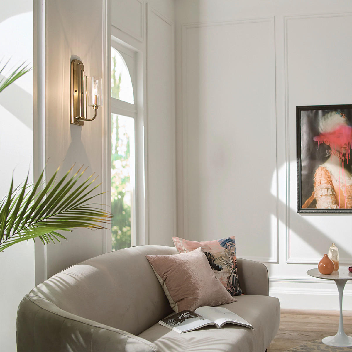 WANDLEUCHTE - Messingfarben, Konventionell, Glas/Metall (33,5/11,5/16cm) - Elstead Lighting