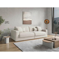 BIGSOFA FABIO E Mikrofaser Elfenbein  - Elfenbein/Schwarz, MODERN, Kunststoff/Textil (264/87/108cm) - Sit & More