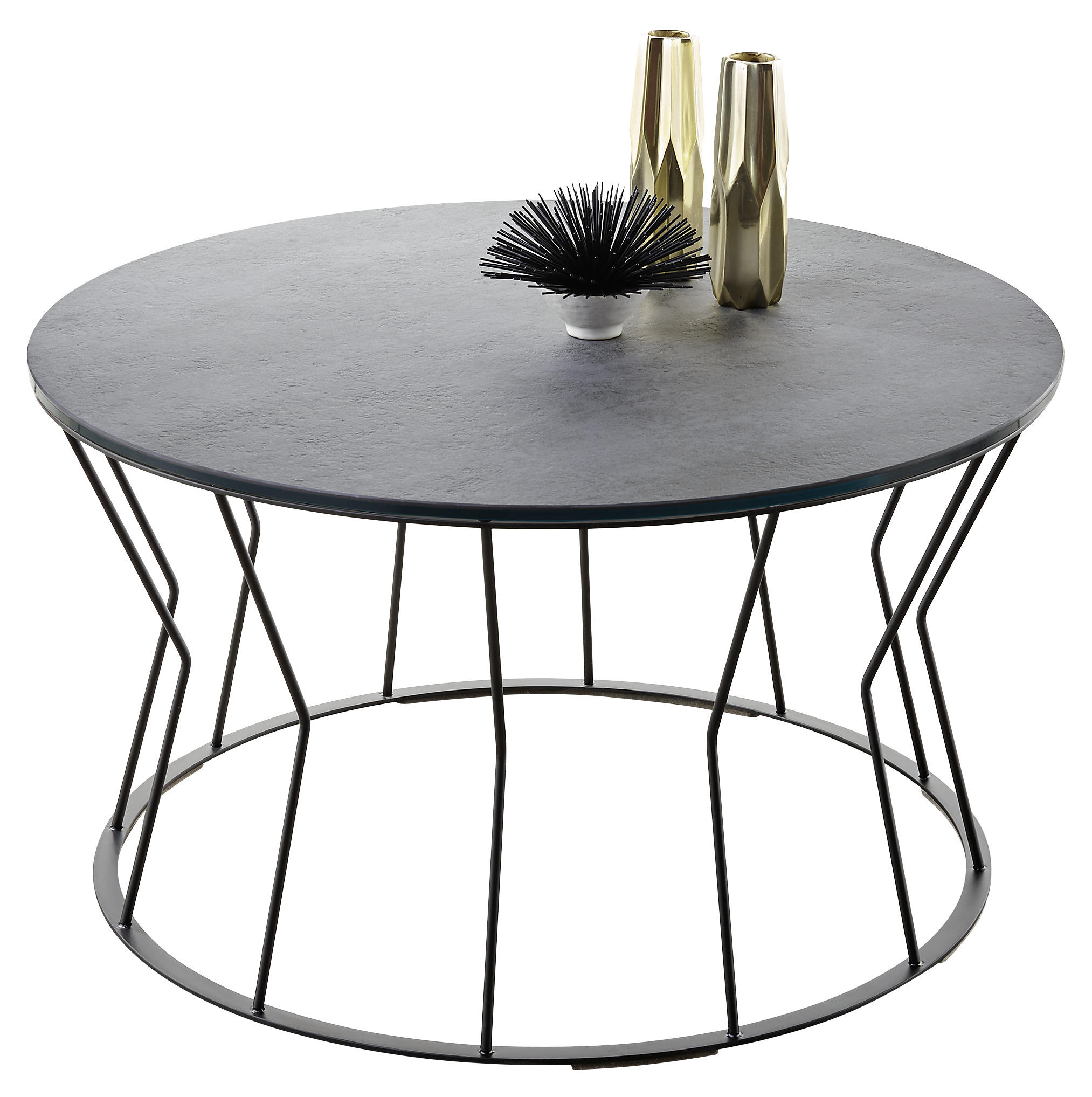 COUCHTISCH FABIA 80/80/40 cm rund Anthrazit, Schwarz - Anthrazit/Schwarz, Design, Keramik/Metall (80/80/40cm) - Musterring
