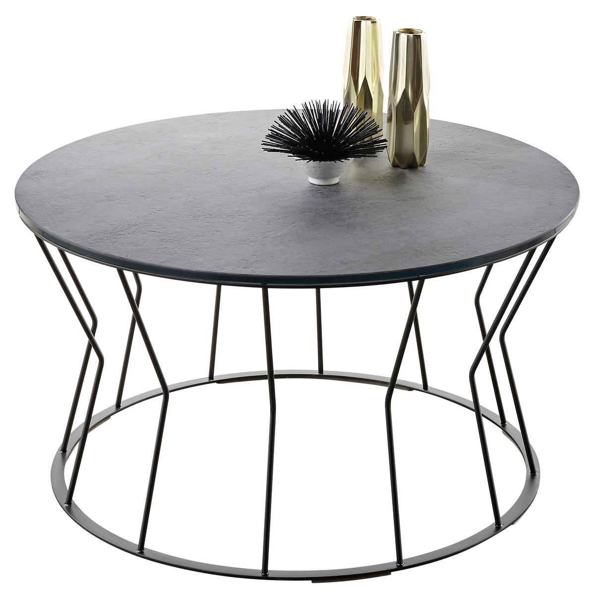 COUCHTISCH FABIA 80/80/40 cm rund Anthrazit, Schwarz  - Anthrazit/Schwarz, Design, Keramik/Metall (80/80/40cm) - Musterring
