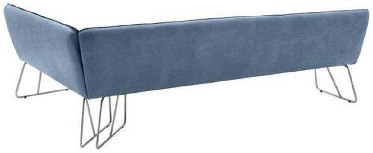 ECKBANK 274/174 cm  in Dunkelblau, Edelstahlfarben, Blau  - Blau/Edelstahlfarben, Design, Textil/Metall (274/174cm) - Dieter Knoll