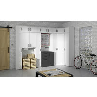 OTVORENA POLICA bela  - bela/antracit, Moderno, pločasti materijal/plastika (45/115/40cm) - Carryhome