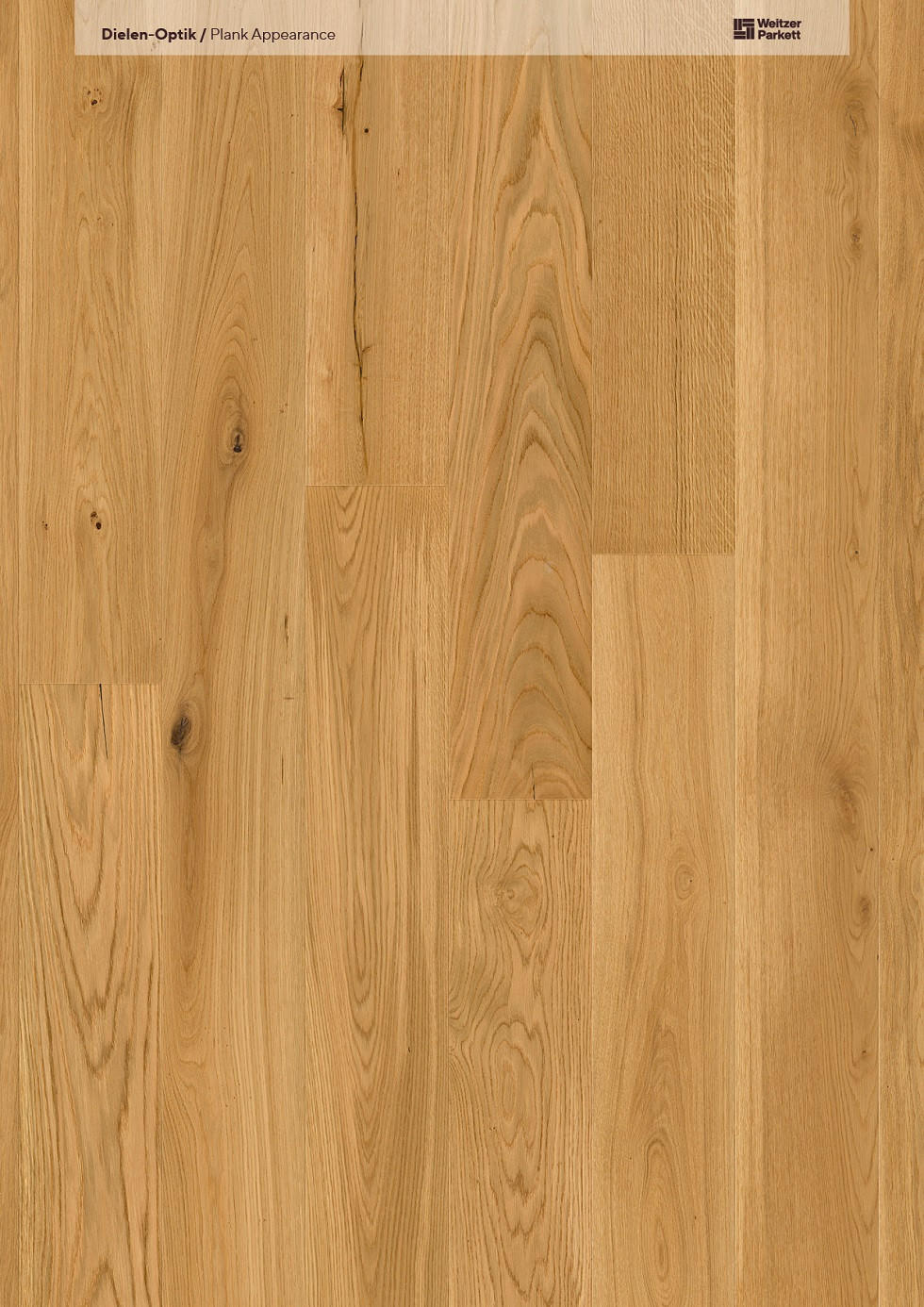 LANDHAUSDIELE, Eiche lebhaft  per  m² - Design (180/17,5/1,1cm) - Weitzer Parkett