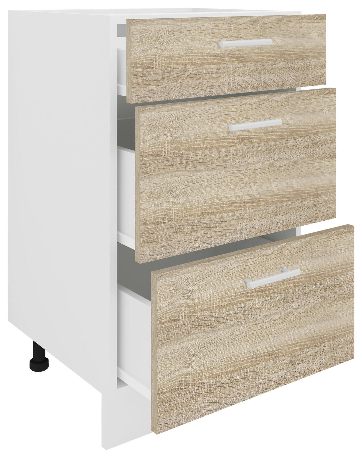 BÄNKSKÅP 50/82/46 cm  i vit, Sonoma ek  - vit/Sonoma ek, Klassisk, metall/trämaterial (50/82/46cm) - MID.YOU