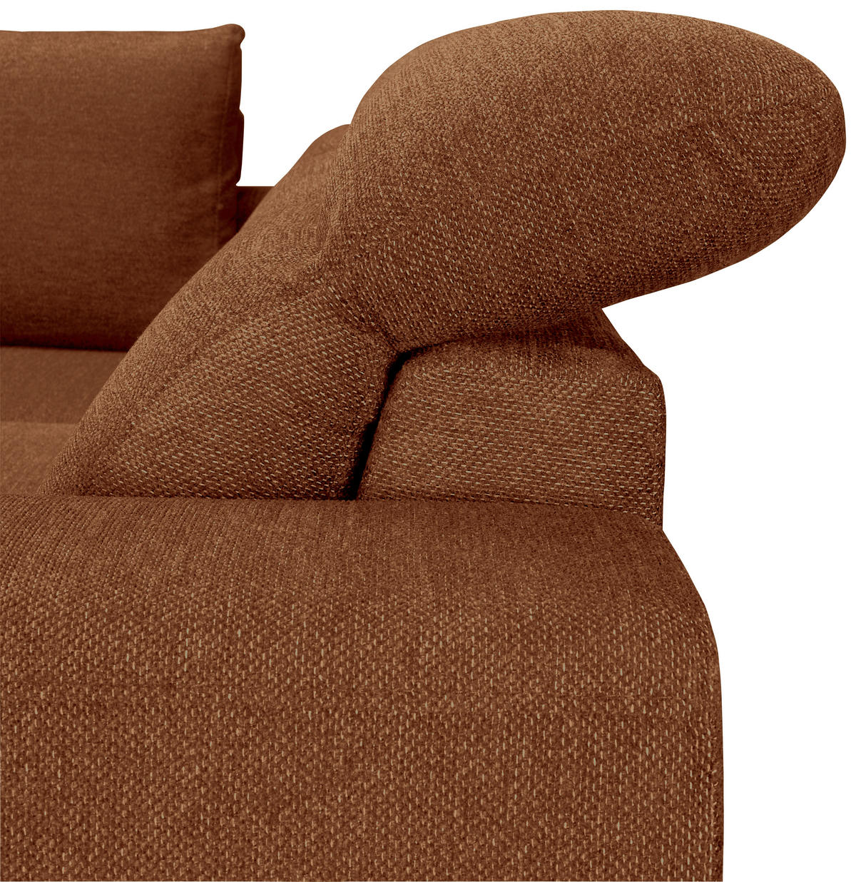 ECKSOFA Cognac Chenille  - Cognac/Schwarz, KONVENTIONELL, Textil/Metall (185/240cm) - Carryhome