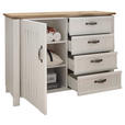 KOMMODE , 117/86/41 cm, 4 Schublade(n)  - Silberfarben/Eiche Artisan, LIFESTYLE, Holzwerkstoff/Metall (117/86/41cm) - Landscape