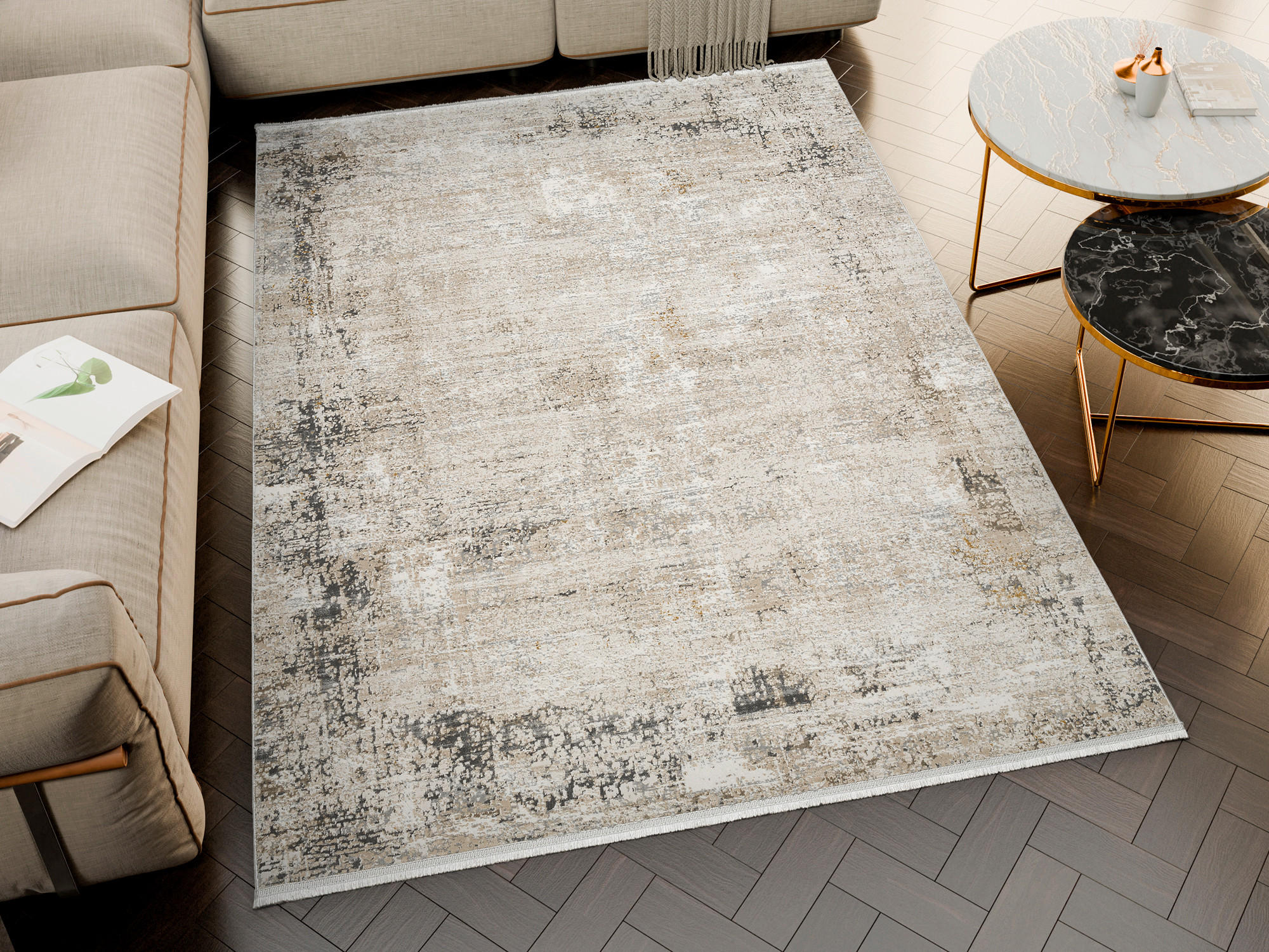 WEBTEPPICH 140/200 cm Modenaro Grau, Beige  - Beige/Grau, Design, Textil (140/200cm) - Dieter Knoll