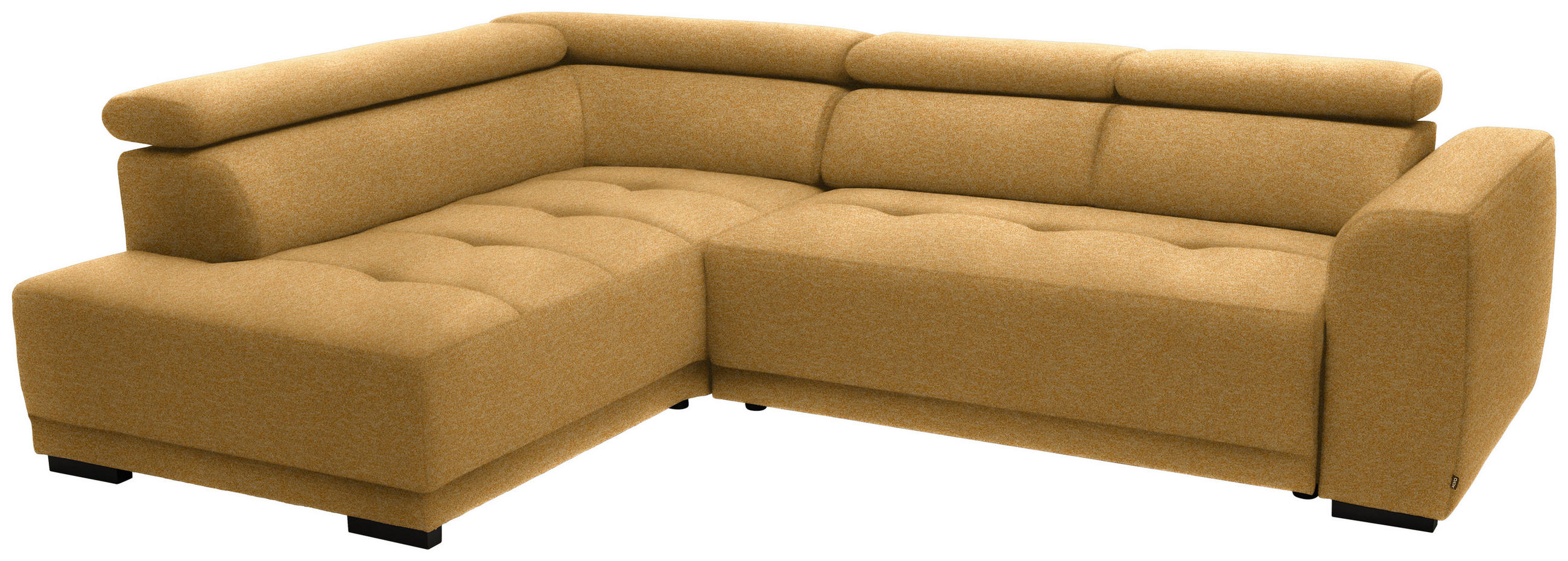 ECKSOFA in Chenille Currygelb  205/284 cm  - Currygelb/Schwarz, Design, Kunststoff/Textil (205/284cm) - Xora