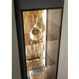 VITRINE  in massiv Eiche Grau, Eichefarben - Eichefarben/Grau, Design, Glas/Holz (45/215/42cm) - Moderano