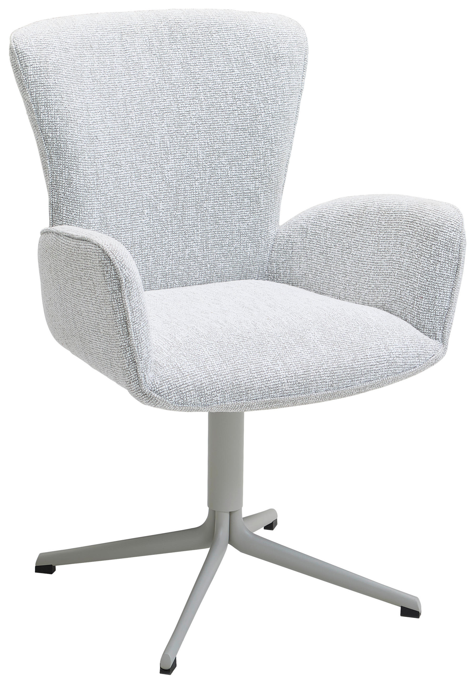 ARMLEHNSTUHL  in Eisen Jacquard, Flachgewebe  - Hellgrau/Grau, Design, Textil/Metall (63/92/63cm) - Valdera