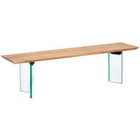 SITZBANK in Holz, Glas Akaziefarben  - Transparent/Akaziefarben, Modern, Glas/Holz (175/45/40cm) - Livetastic