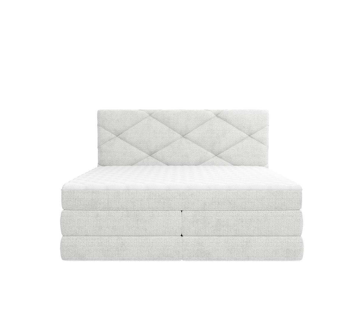 BOXSPRINGBETT 140/200 cm,  in Hellgrau, Bettkasten, Matratzen, H2 + H3 = mittel + fest  - Hellgrau/Schwarz, KONVENTIONELL, Kunststoff/Textil (140/200cm) - Carryhome