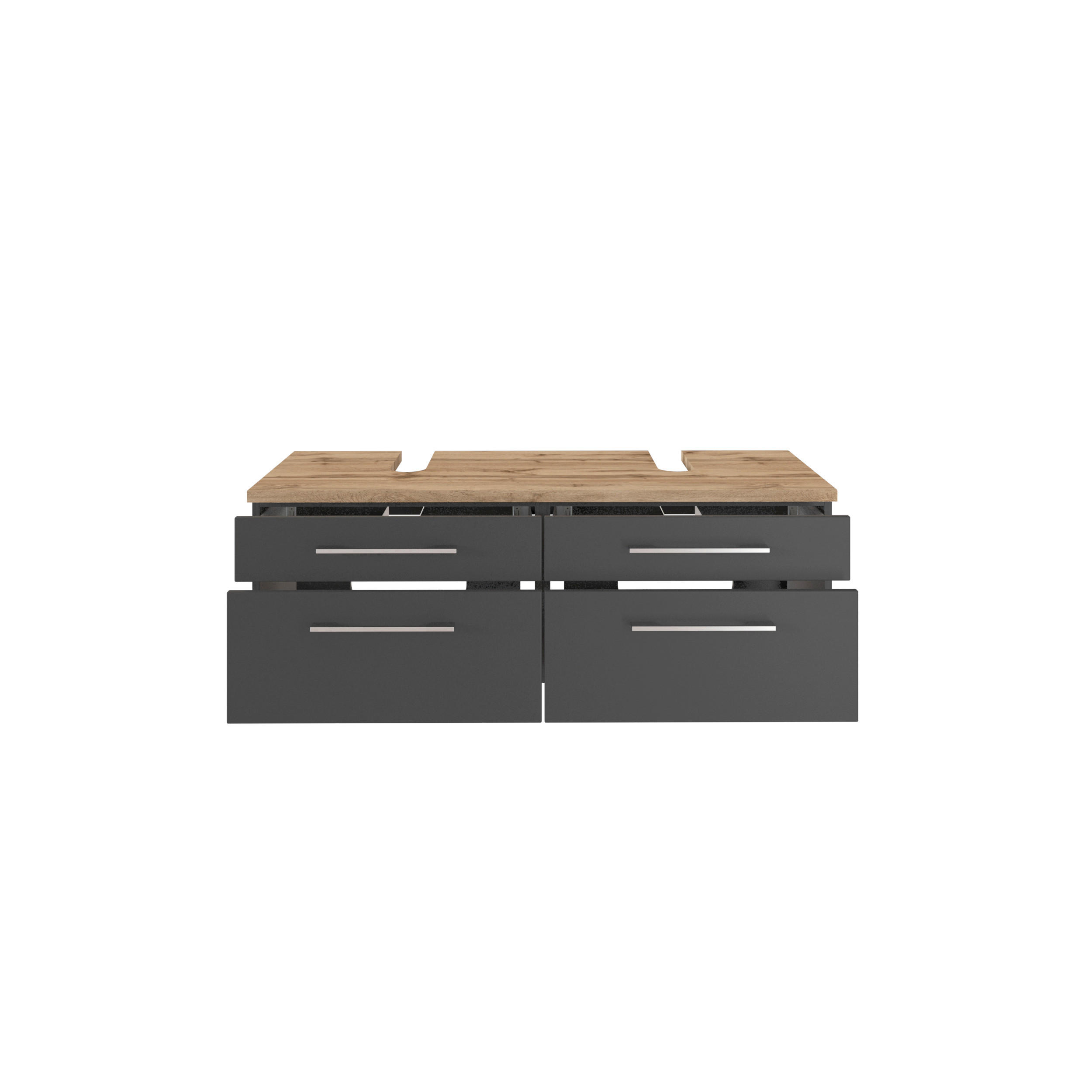 WASCHTISCHUNTERSCHRANK 120/41/47 cm  - Alufarben/Grau, KONVENTIONELL, Holzwerkstoff/Metall (120/41/47cm) - Xora
