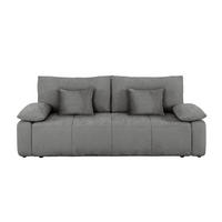 SCHLAFSOFA Grau  inkl. Zierkissen, Rückenkissen  - Schwarz/Grau, Design, Kunststoff/Textil (240/93/108cm) - MID.YOU