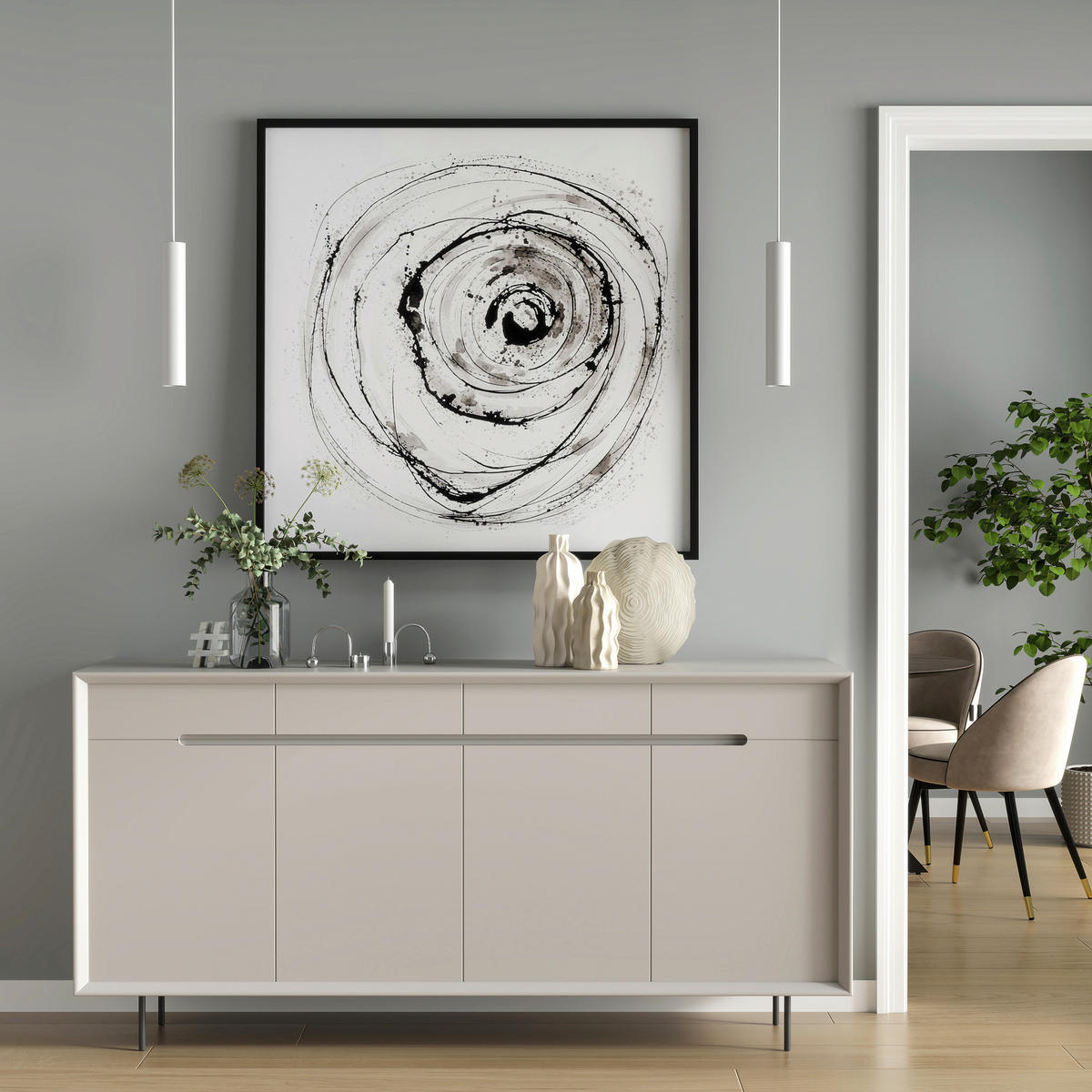 PENDELLEUCHTE 6/6/185 cm    - Weiss, Design, Metall (6/6/185cm)