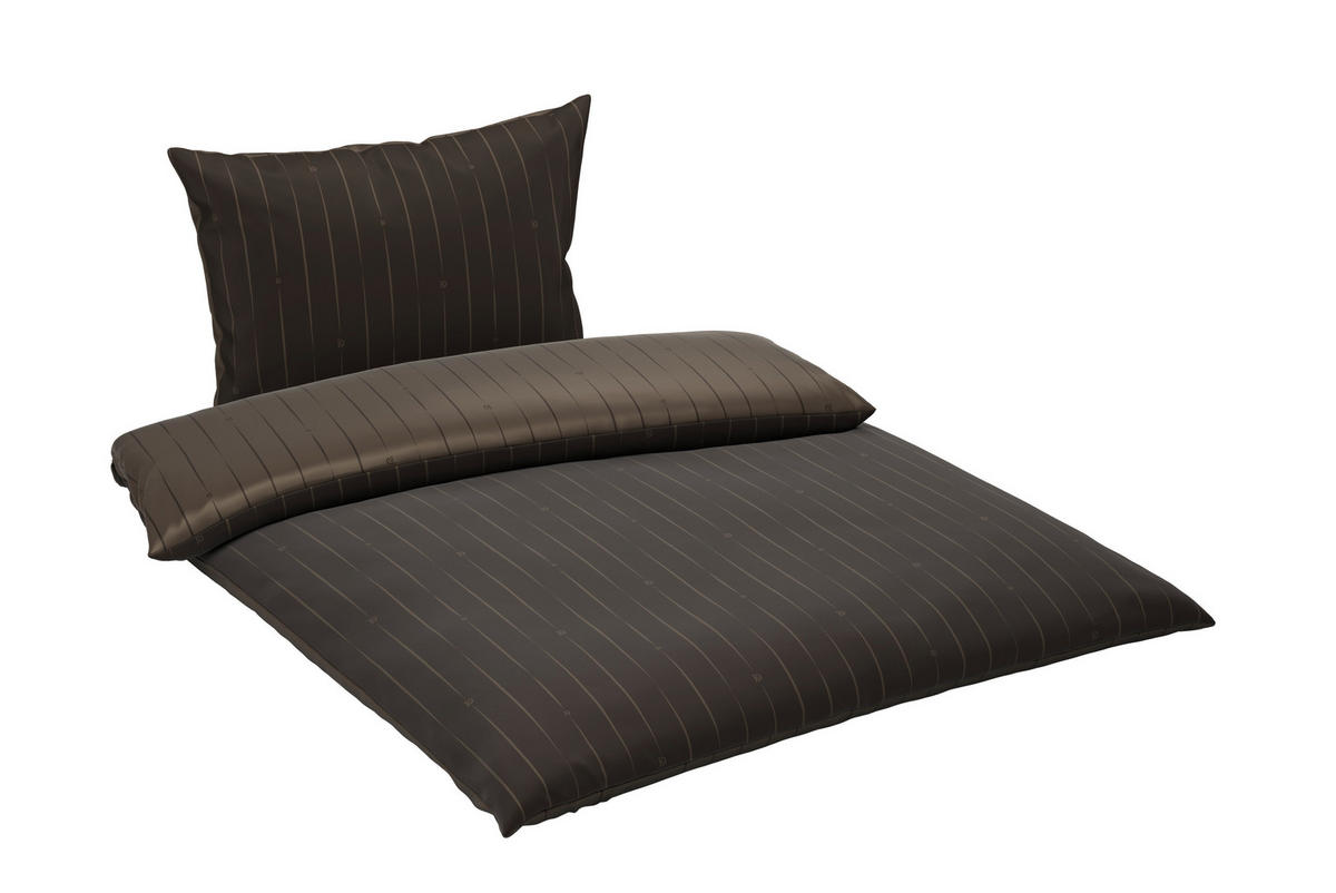 OBOJSTRANNÁ POSTEĽNÁ BIELIZEŇ, satén, hnedá, 140/200 cm - hnedá, Design, textil (140/200cm) - Dieter Knoll