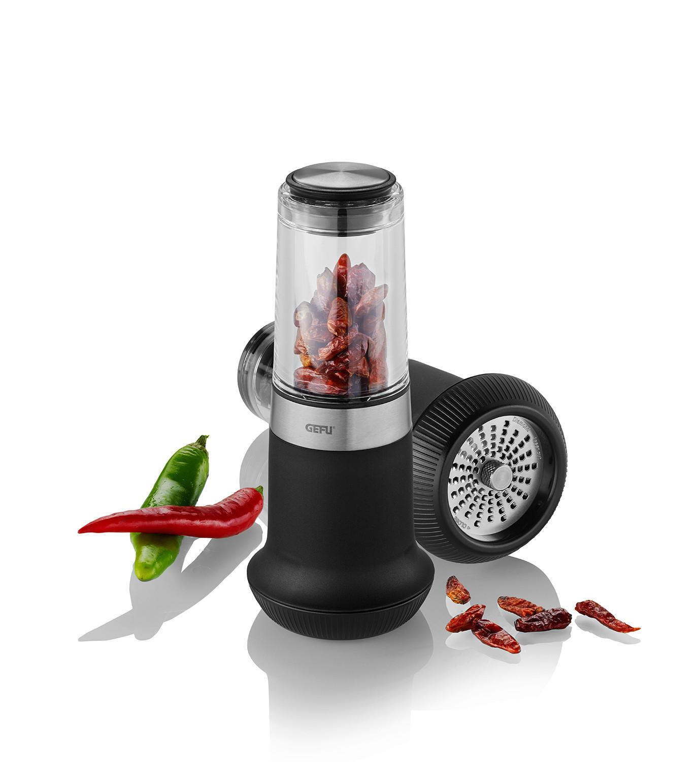 MLÝNEK NA KOŘENÍ - černá/průhledné, Design, kov/plast (6,2/15cm) - Gefu