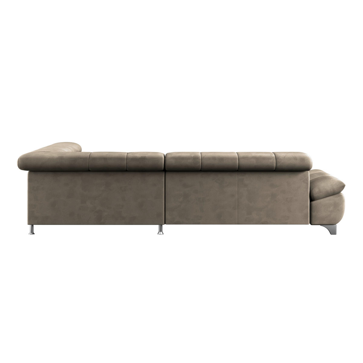 ECKSOFA Taupe Chenille  - Taupe/Chromfarben, KONVENTIONELL, Textil/Metall (312/234cm) - Livetastic
