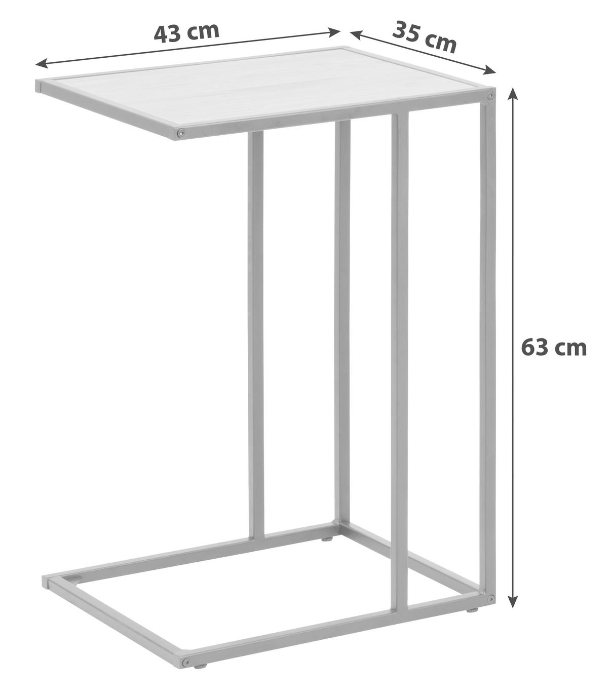 ODKLÁDACÍ STOLEK, černá, barvy dubu - černá/barvy dubu, Trend, kov/kompozitní dřevo (43/35/63cm) - Carryhome