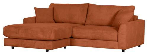 ECKSOFA Kupferfarben Cord  - Schwarz/Kupferfarben, Design, Kunststoff/Textil (240/175cm) - Landscape