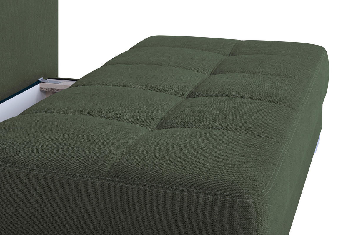 SCHLAFSOFA  mit Webstoff Waldgrün  - Waldgrün/Chromfarben, Design, Kunststoff/Textil (200/90/110cm) - P & B