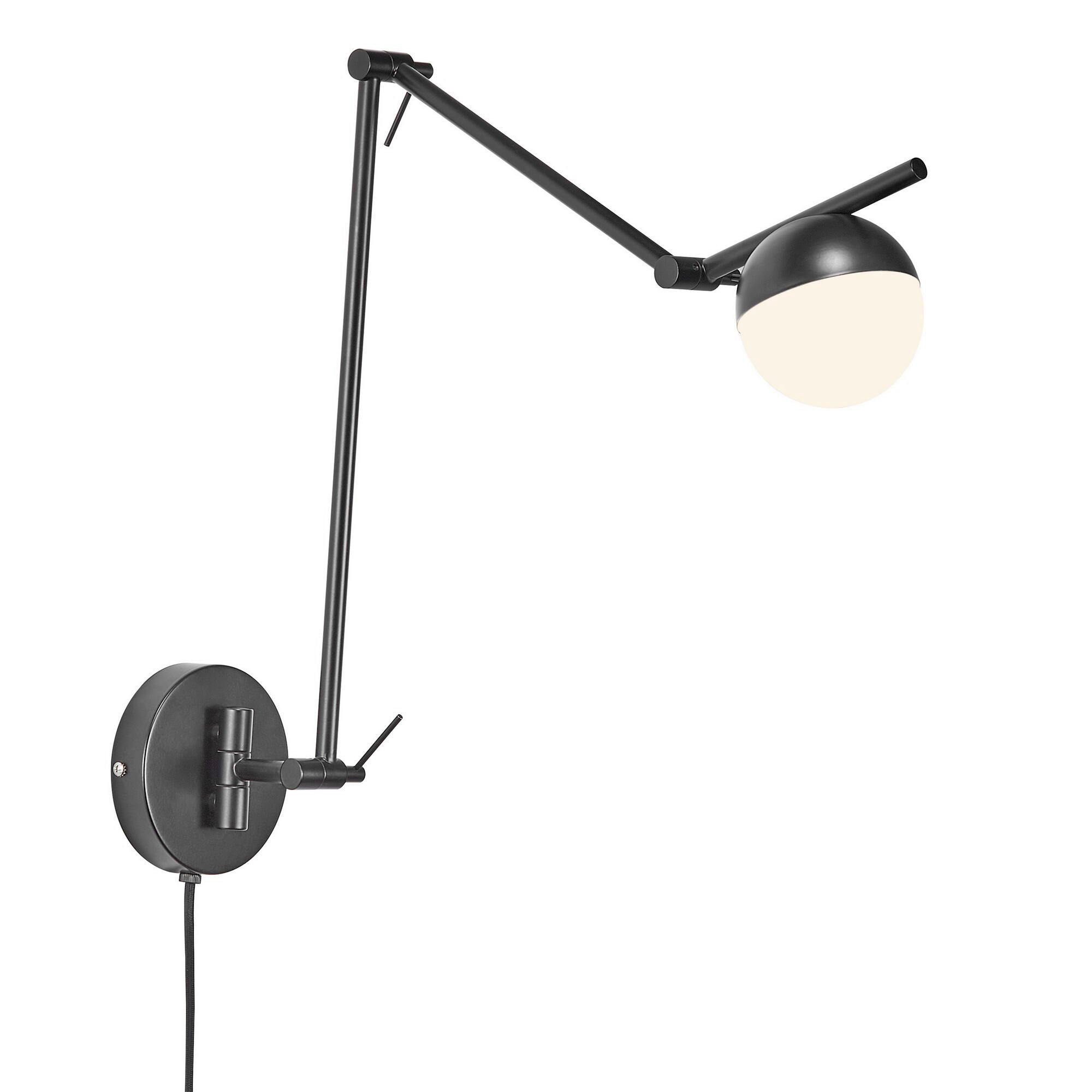 WANDLEUCHTE Contina 37.2/73.6/12.5 cm  - Schwarz, Design, Metall (37.2/73.6/12.5cm) - Nordlux