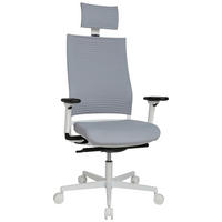 DREHSTUHL Flachgewebe Grau, Weiß, Schwarz  - Schwarz/Weiß, MODERN, Kunststoff/Textil (48/105-115/48-55cm) - Topstar