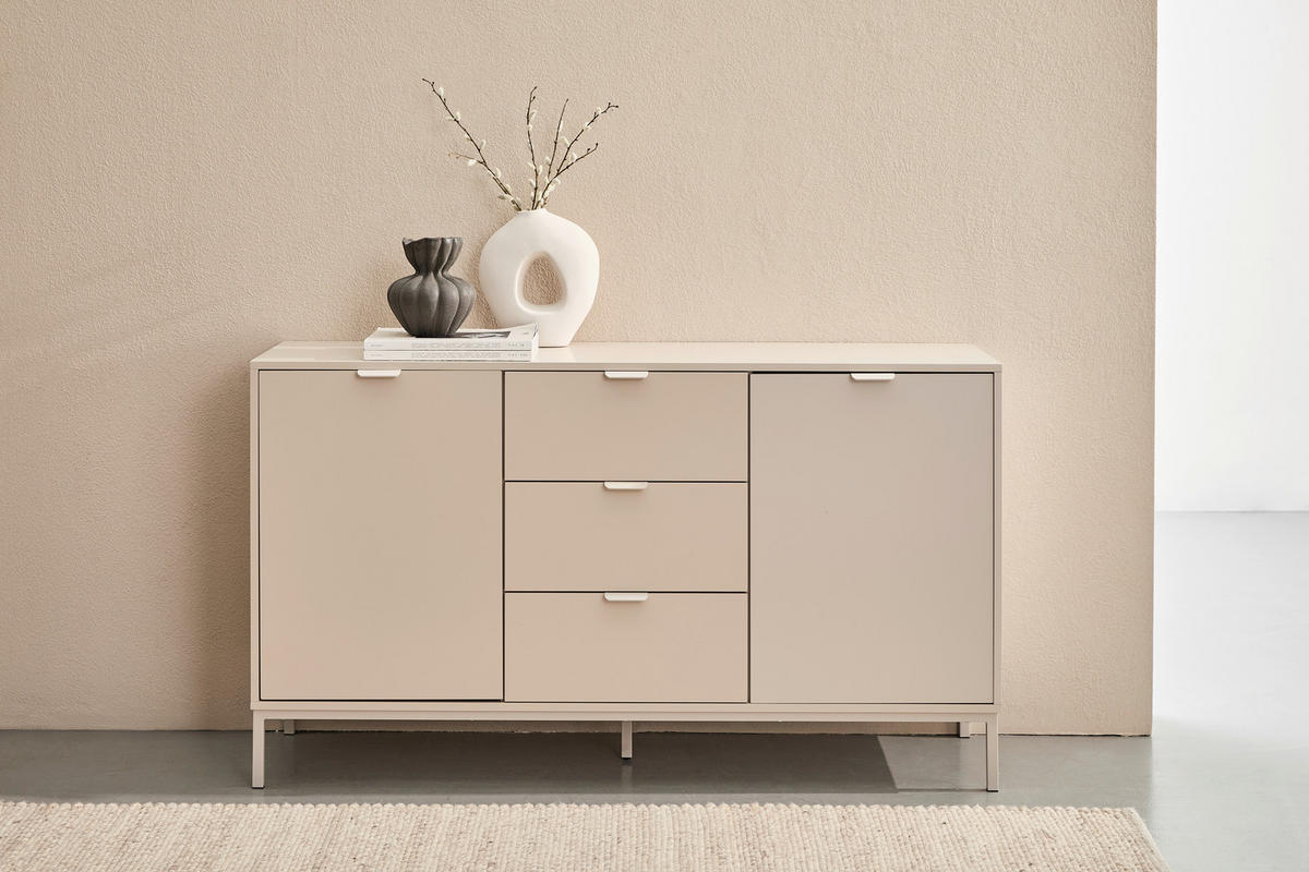 SIDEBOARD  140/80/40 cm 3 Schublade(n)  - Kaschmir, Design, Holzwerkstoff/Metall (140/80/40cm) - MID.YOU