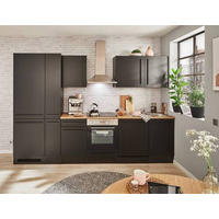 KÜCHENBLOCK 310 cm   in Schwarz  - Eichefarben/Schwarz, LIFESTYLE, Holzwerkstoff/Kunststoff (310cm) - MID.YOU