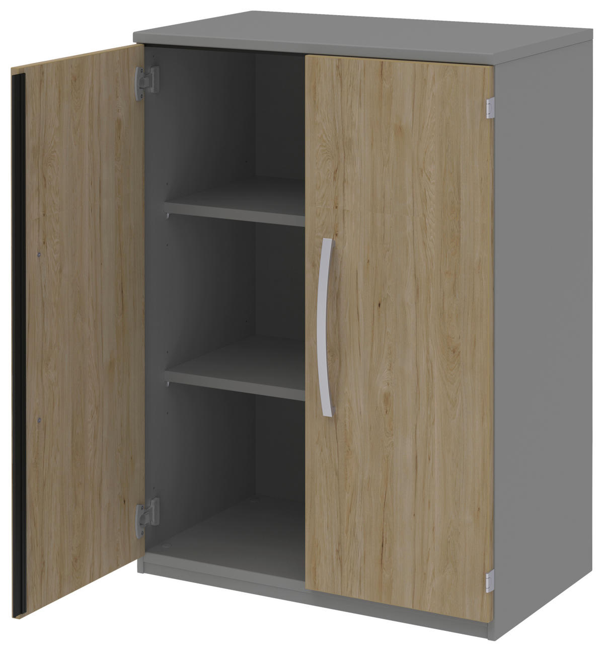AKTENSCHRANK 80/111,7/43 cm  - Eichefarben/Grau, Konventionell, Holzwerkstoff (80/111,7/43cm) - Moderano