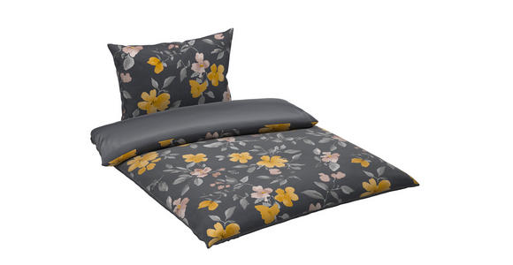 WENDEBETTWÄSCHE Mavie Satin 140/200 cm  - Grau, KONVENTIONELL, Textil (140/200cm) - Novel