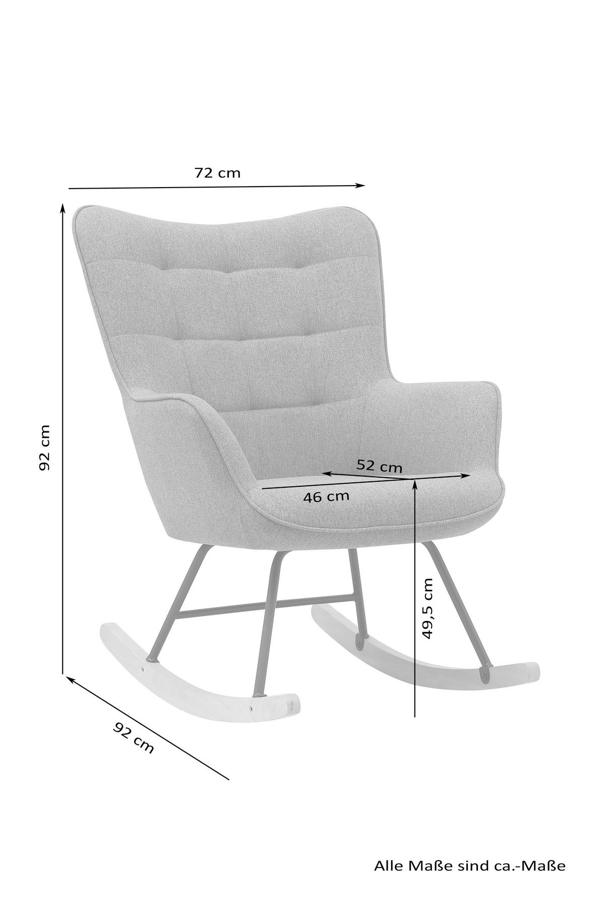 SCHAUKELSESSEL Webstoff Grau    - Buchefarben/Schwarz, MODERN, Holz/Textil (72/92/92cm) - MID.YOU