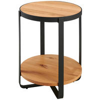 ODKLÁDACÍ STOLEK, dub, přírodní barvy, černá - černá/přírodní barvy, Design, kov/dřevo (46.5/55/46.5cm) - Livetastic