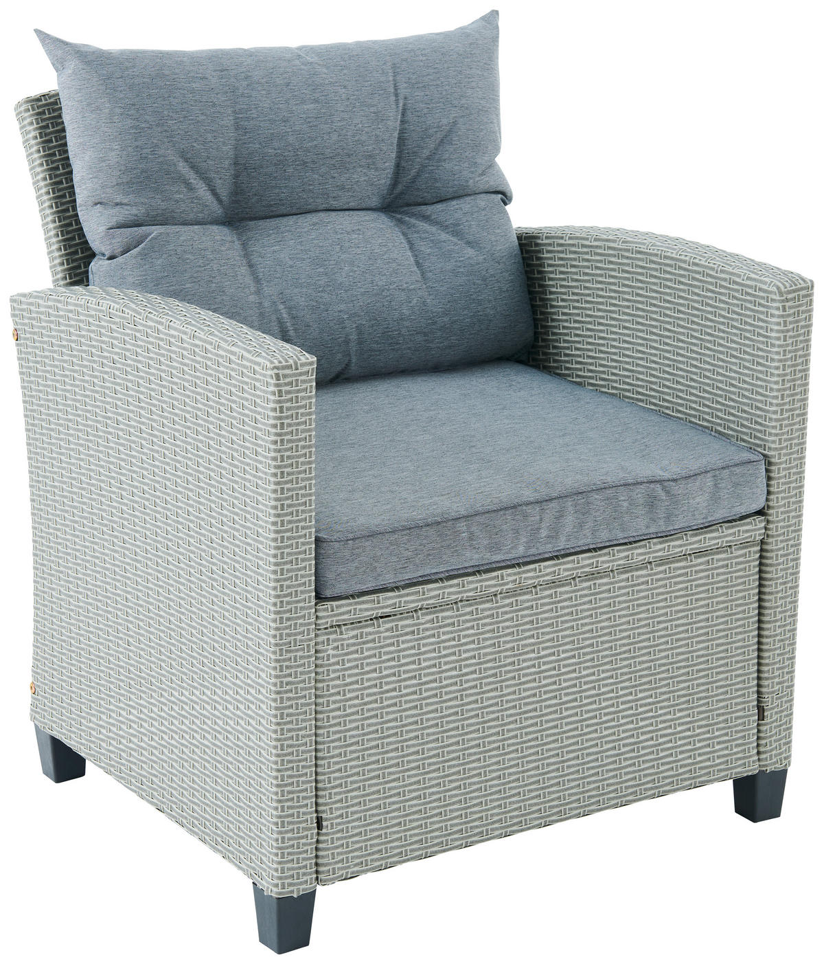 LOUNGEGARNITUR 141/180 cm Stahl  - Grau, MODERN, Kunststoff/Textil (141/180cm) - Ambia Garden